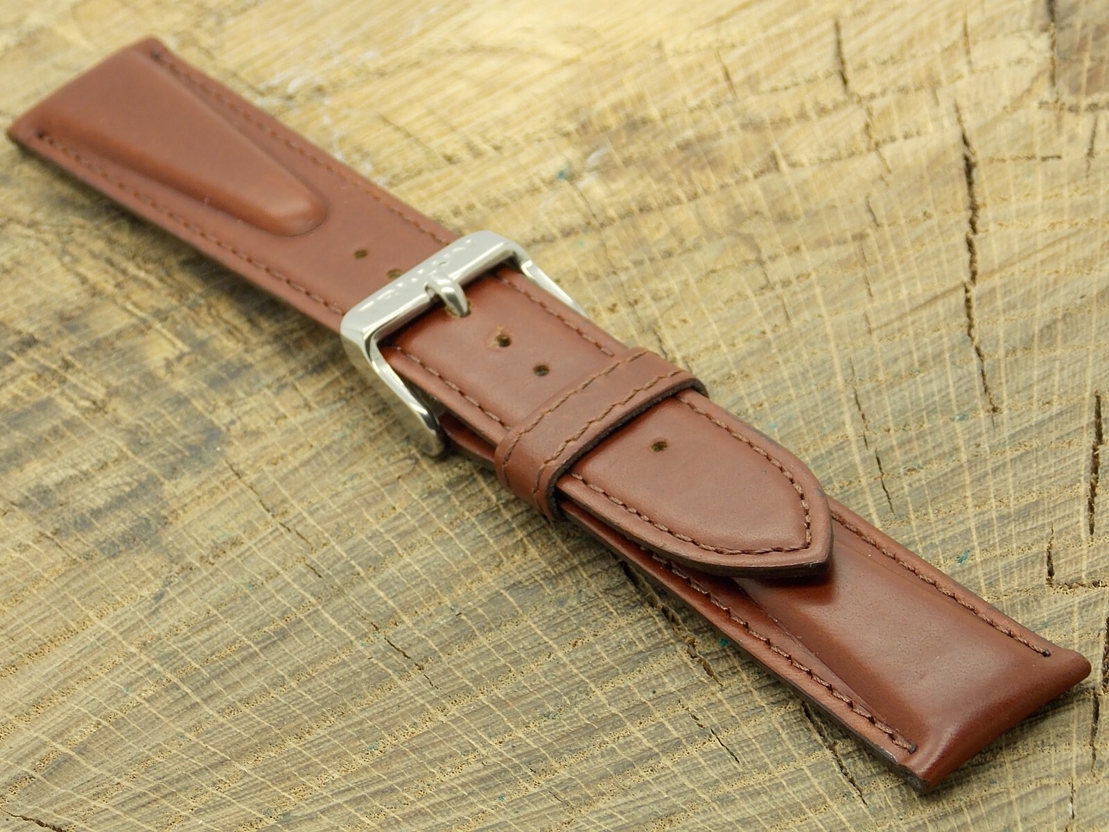 Vintage Lorus Swim-Safe Leather w Silver Tone Buckle 20mm Watch Band NOS Unused