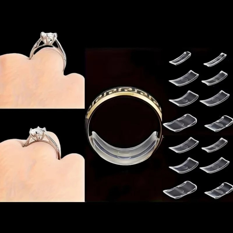 8 Sizes. Clear Silicone Ring Sizer Invisible Adjuster Anti-Loss for Loose Rings.