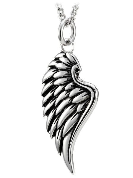 Women’s Stainless Steel Angel Wing Necklace-Psalm 34:7