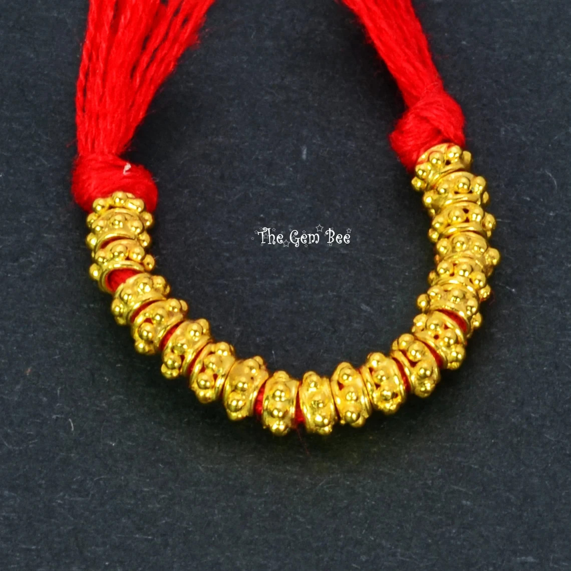 3.3mm 18k Solid Yellow Gold Fancy Bali Spacer Findings Beads (20)