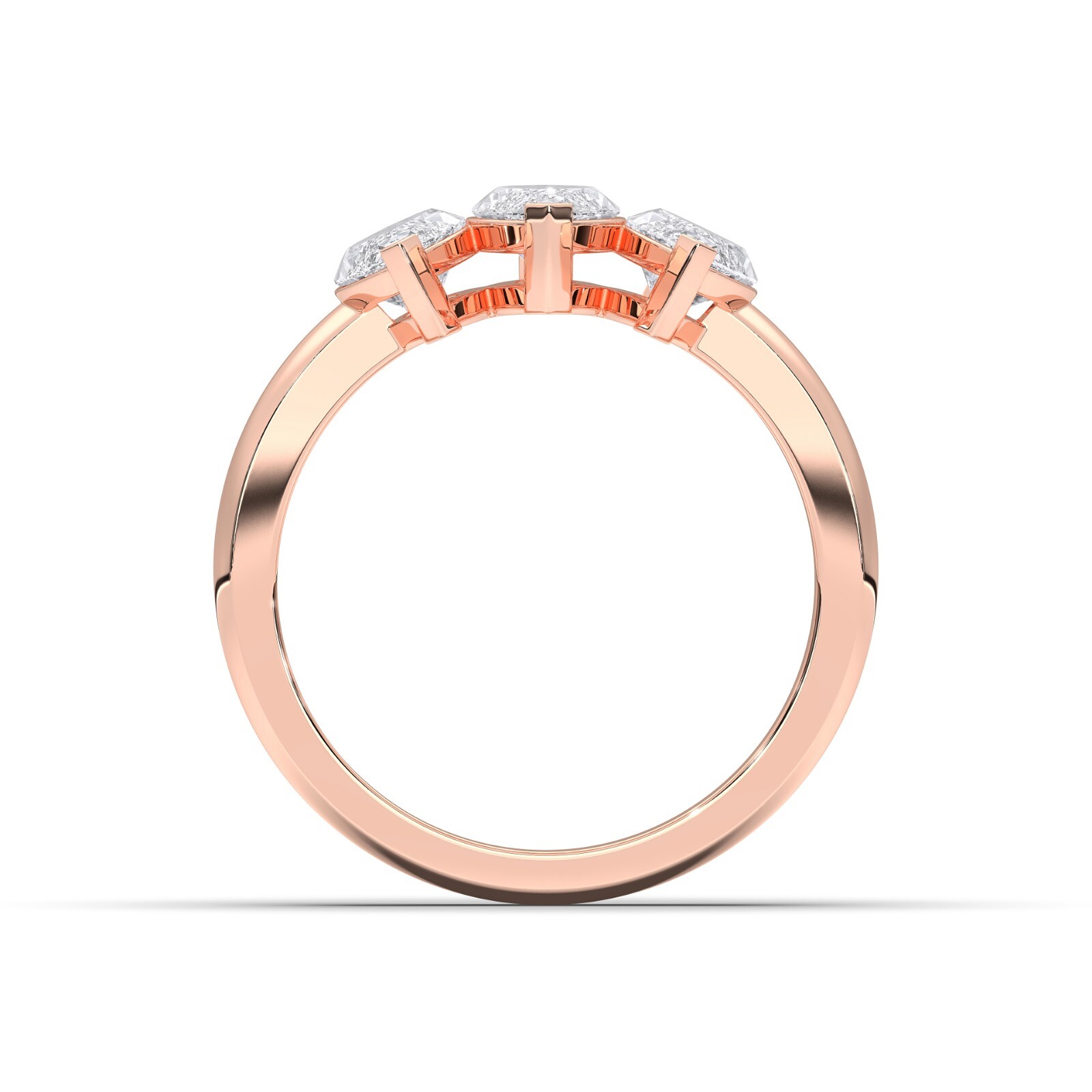2.25 Ct Marquise Cut Moissanite Stone 3 Stone Engagement Ring in Silver For Her