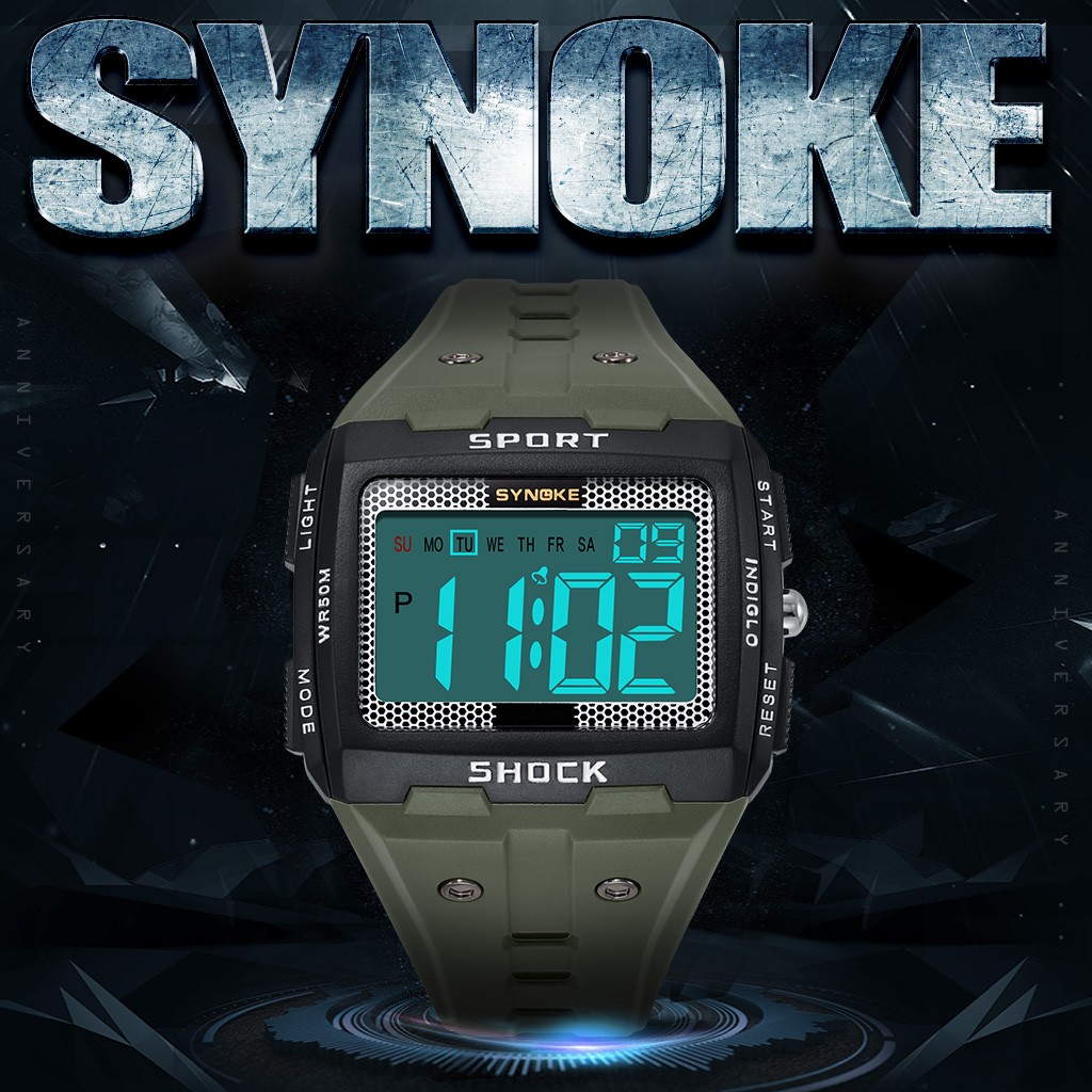 Waterproof Wrist Watch Mens Sports Army Digital Large LED Screen Military Watch