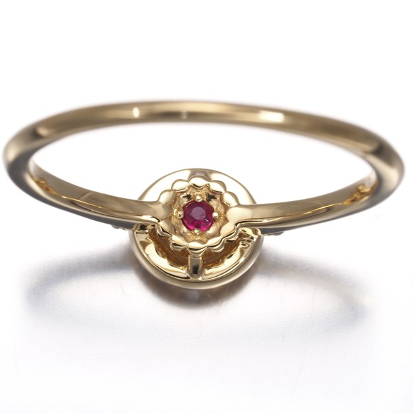 Auth Festaria Ring Diamond 0.07ct/0.02ct Wish upon a star US5.25-5.5 18K YG