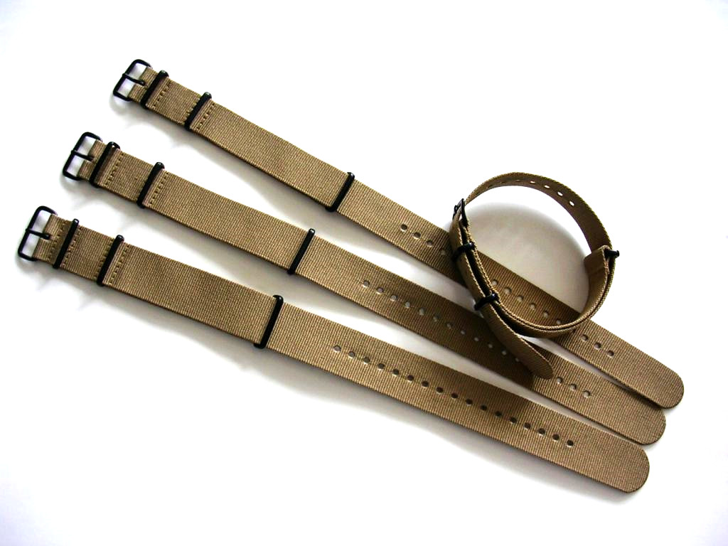 NATO G10 Khaki Brown Nylon Military Army PVD watch band strap IW SUISSE 18 20 22