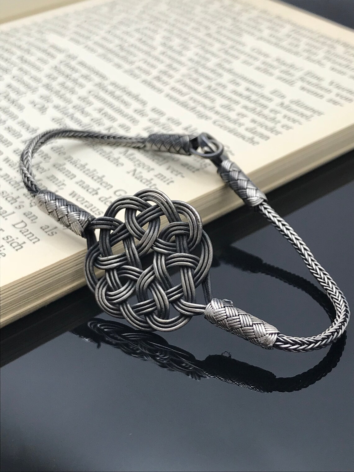 999 Silver Bracelet For WoMen, Hand Braided Bracelet, Oxidized Silver Bracelet