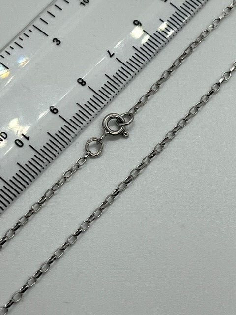 9ct White Gold 1.85mm Oval Belcher Link Chain 20″ / 50cm (WMIN)