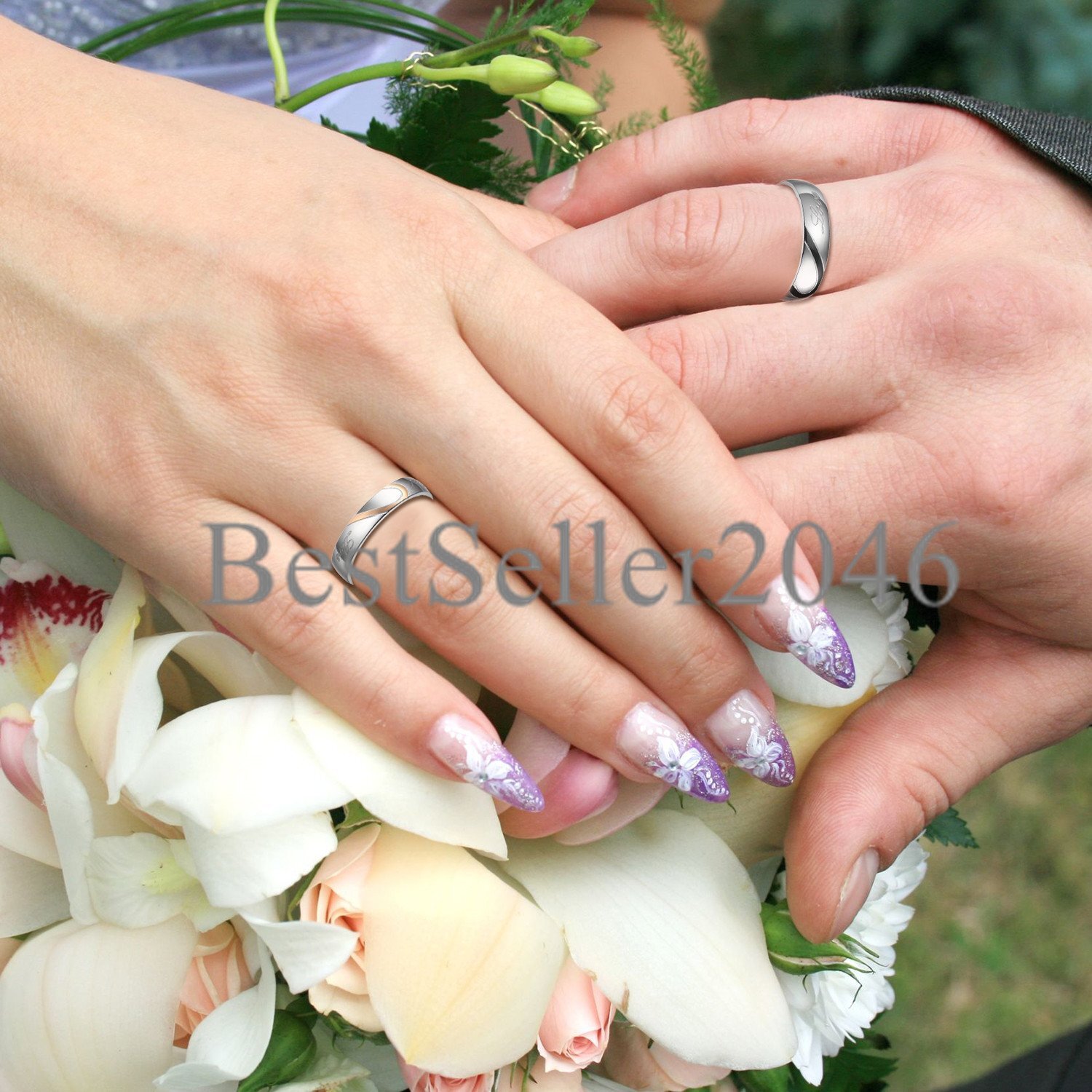 Stainless Steel “Real Love” Heart Couples Ring Promise Engagement Wedding Band
