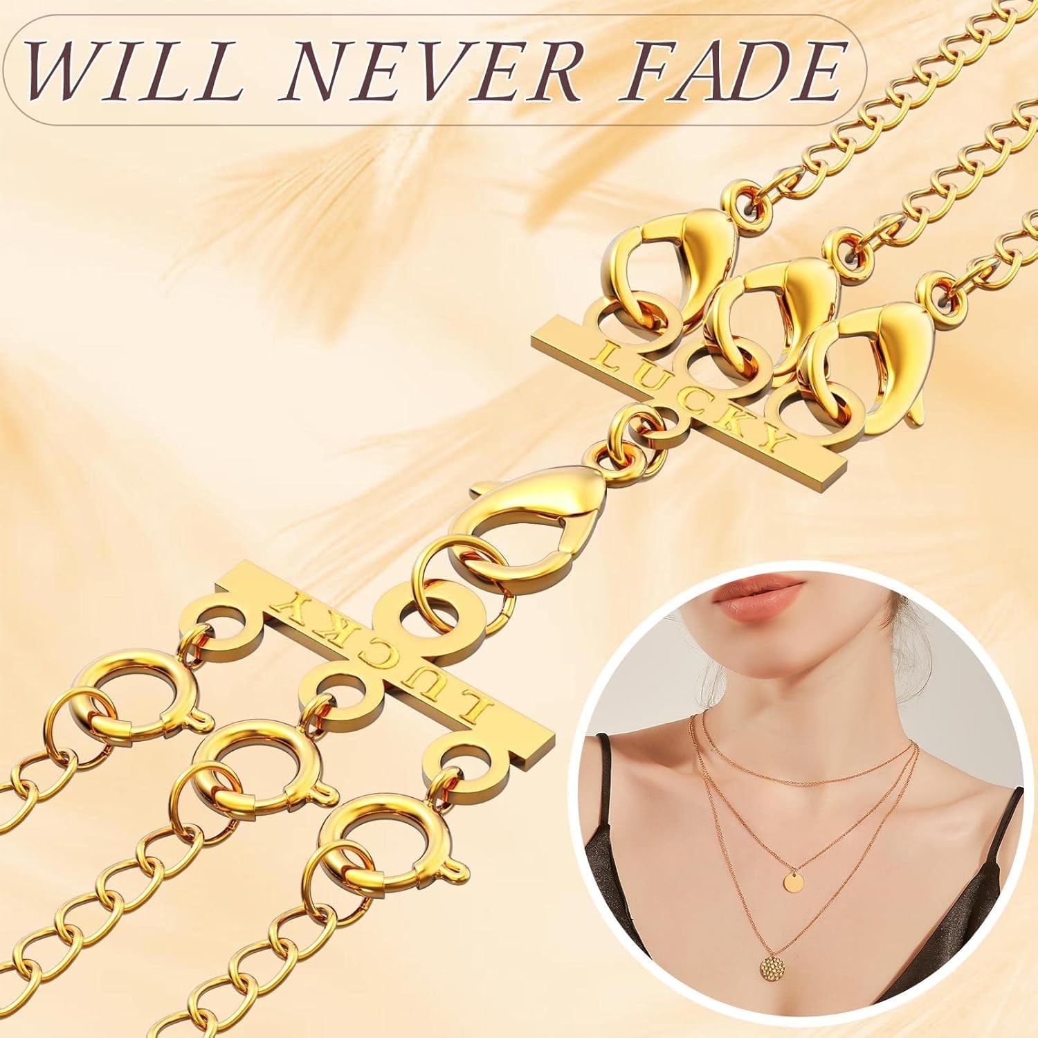 Premium Necklace Layering Clasp Set Gold, Silver Plated Multi-Strand Connectors