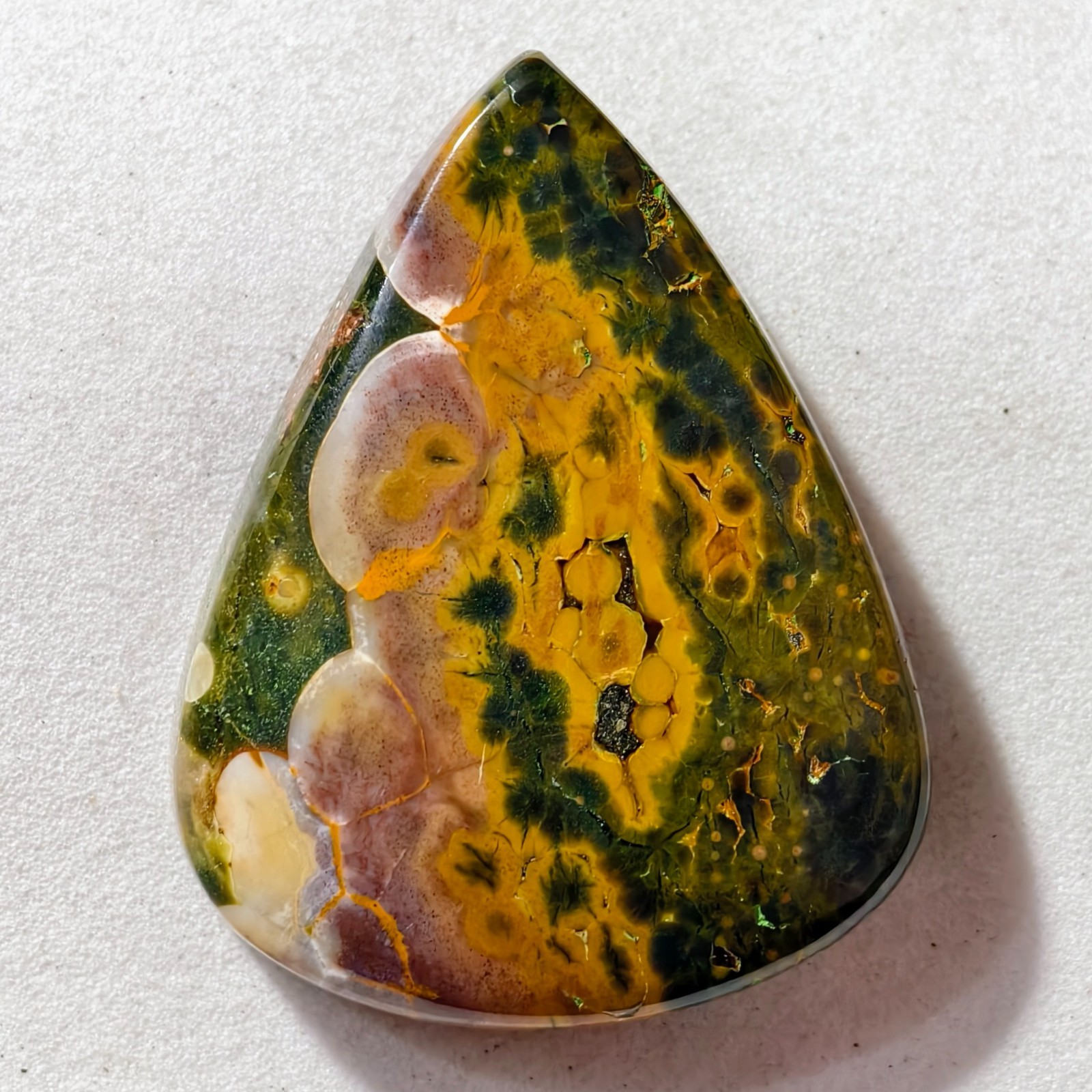 45 Cts Natural Ocean Jasper Cabochon Gemstone For Jewelry 33.3×25.9×7.2 MM