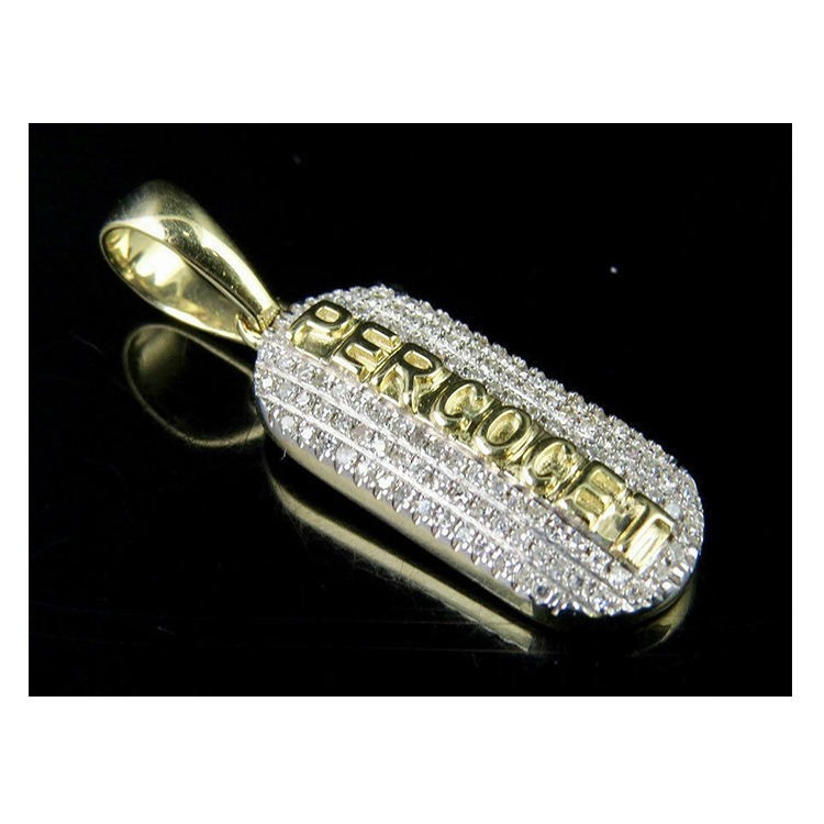 1 CT 925 Silver VS Unisex Custom Medicine Pill Tablet Natural Moissanit Pendant