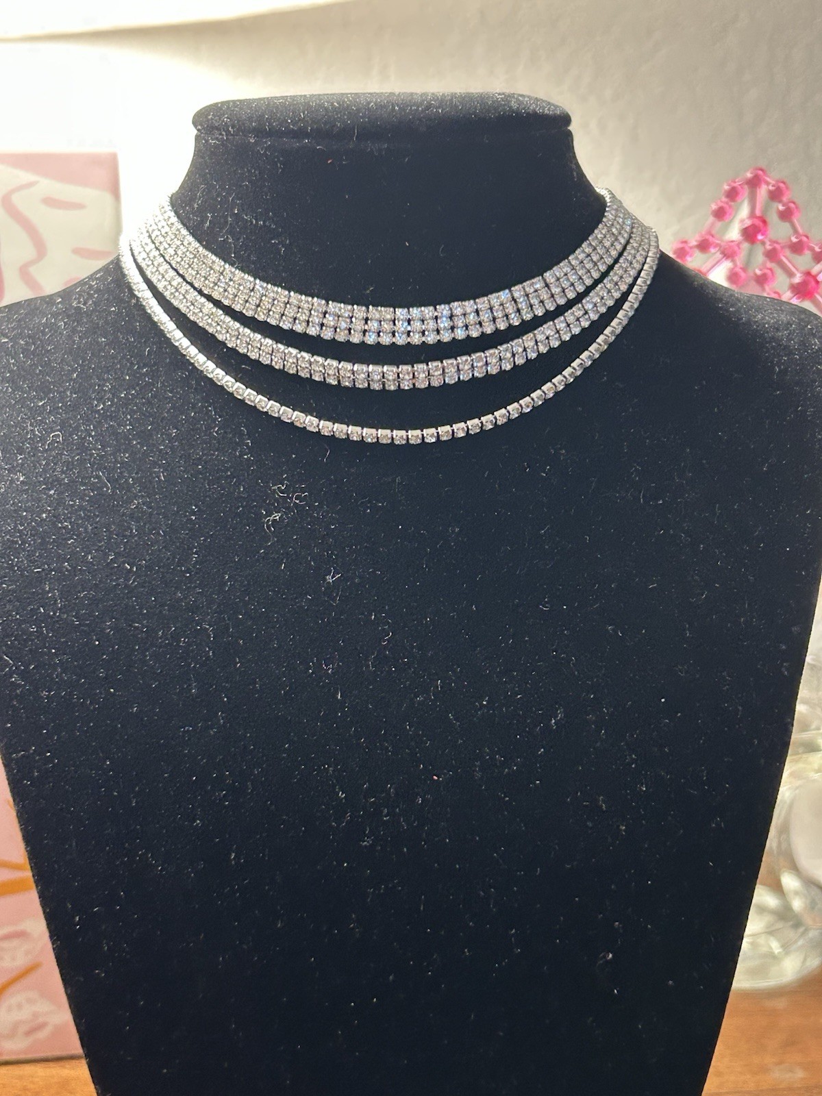 C 1946 modern costume rhinestone bracelet/anklet or extender