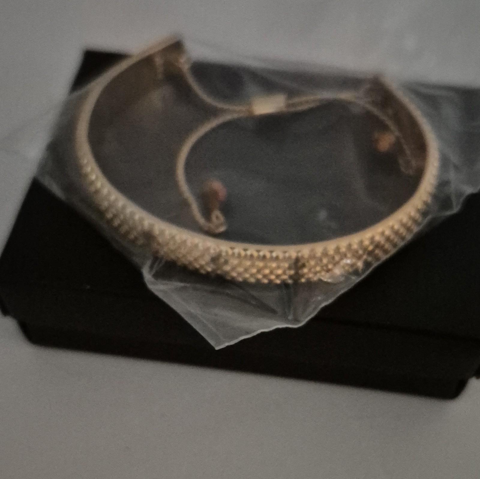 Gold Tone Adjustable Cuff Bangle Bracelet Rope Chain Slide, Round Brown Crystal