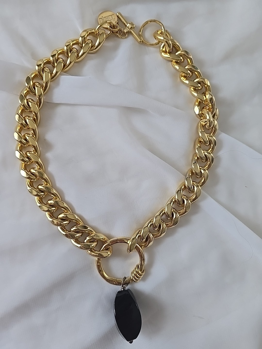 1AR M Italy by UnoAerre 18″ Heavy Gold Tone Metal Necklace Bracelet Set