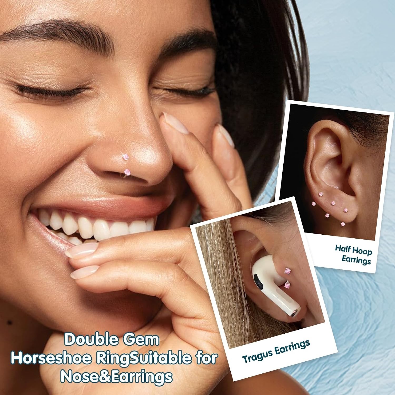 Stylish 20g 18g Gold and Silver Horseshoe Nose Rings – Perfect for All Piercings