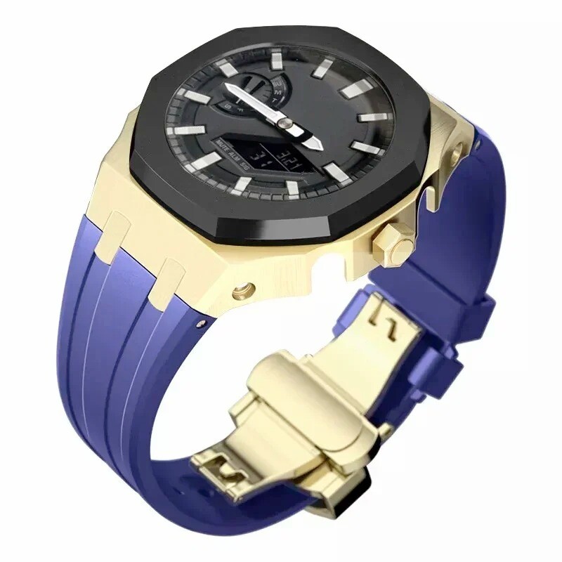 Gen 5th Metal Watch Bezel Case Mod Kit With Rubber Band For Casioak GA 2100/2110