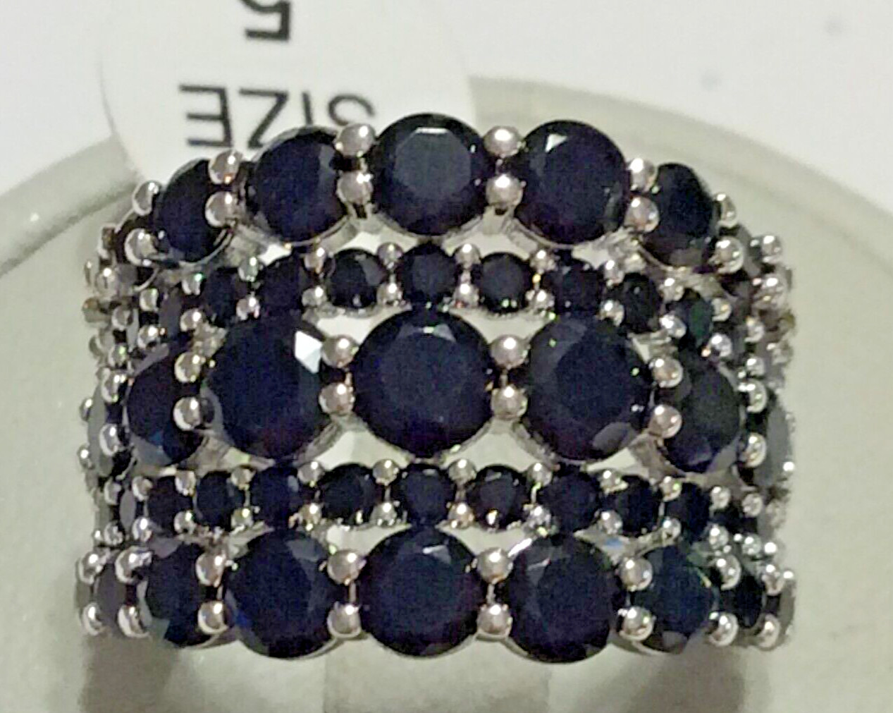 Bomb Party Lead the Way Onyx CZ Rhodium Plated Ring SZ 5 RBP6638