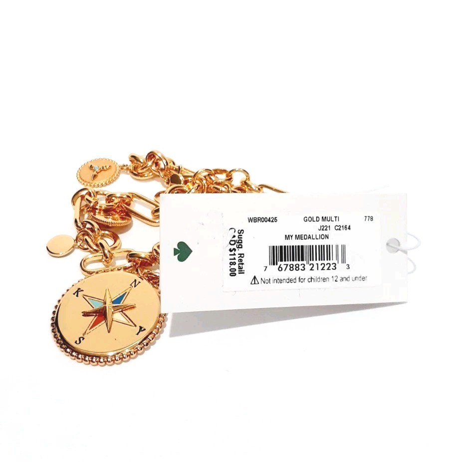 Kate Spade New York My Medallion Charm Bracelet NWT Rare FREE SHIP!