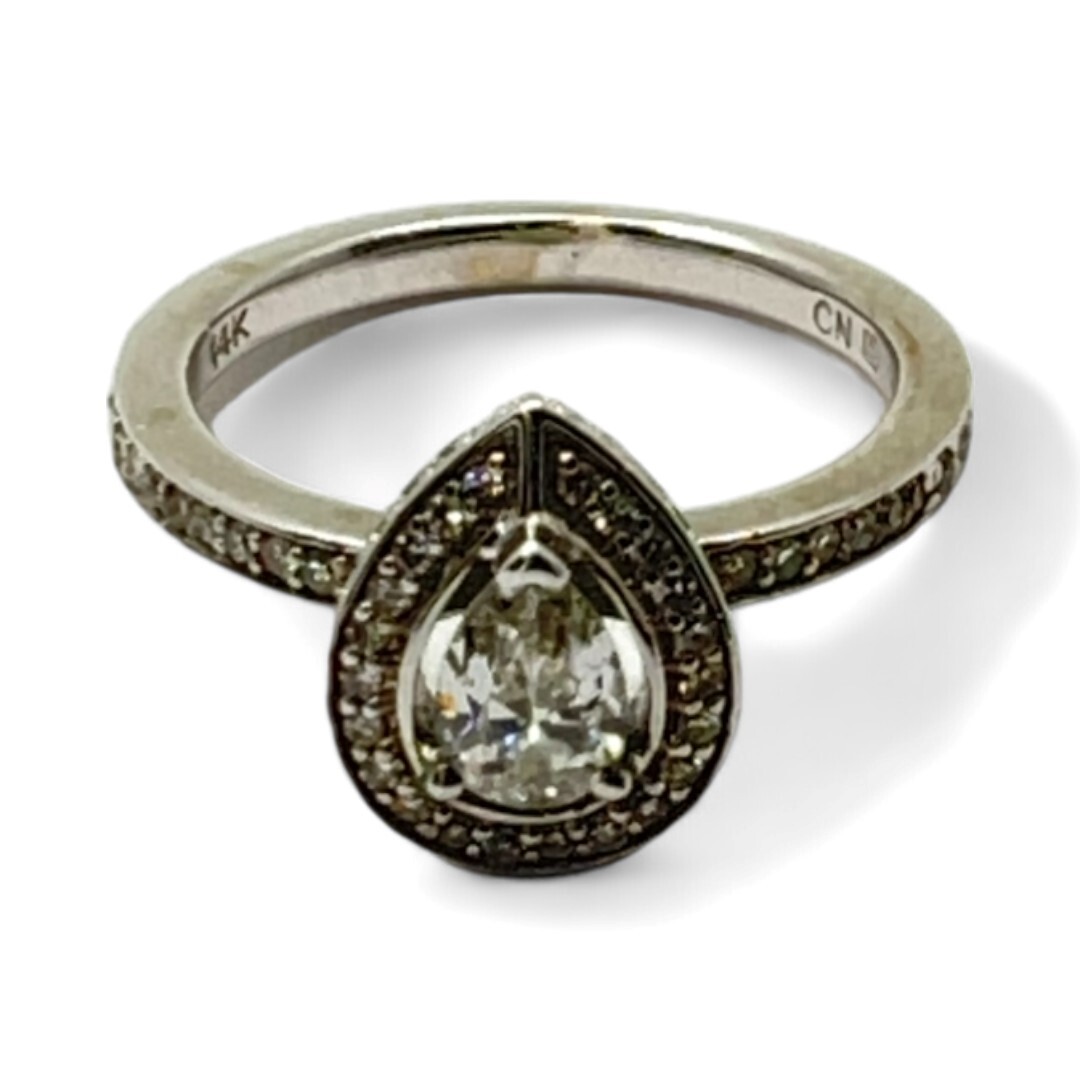 14KW Gold Diamond Engagement Ring Apx 9/10 C.T.W. Sz: 5 (8WO 15159)