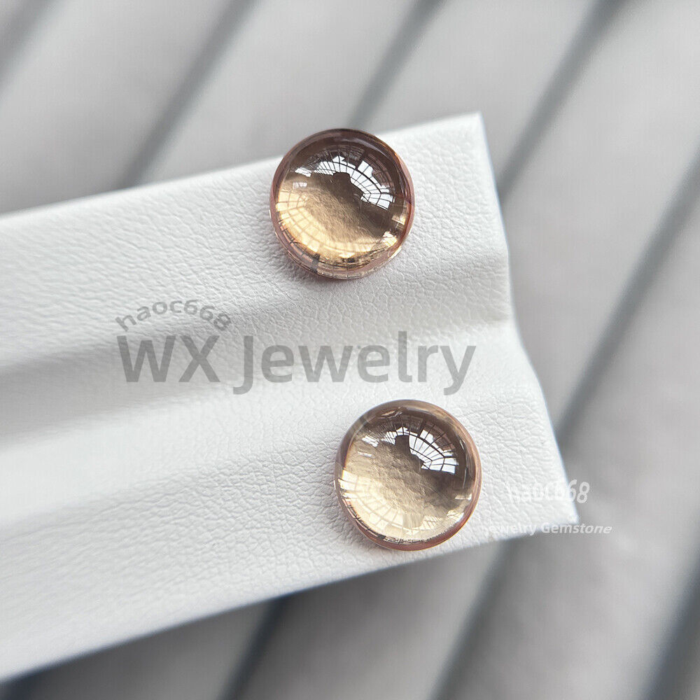 10se Pink transparent 3mm-12mm Amethyst Round Cabochon Loose Cubic Zirconia