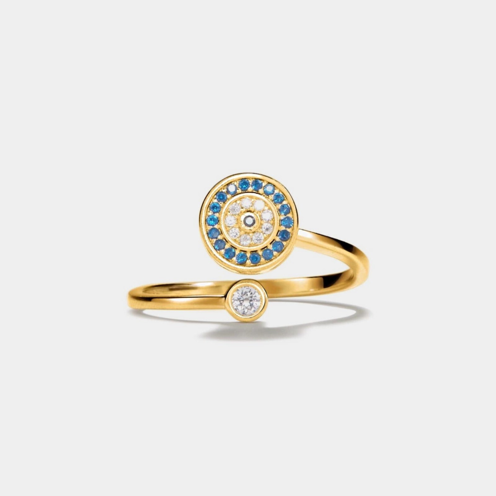 Evil Eye Anxiety Fidget Spinner Ring in 925 Sterling Silver