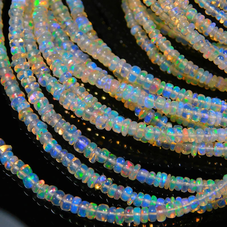 SPECIAL OFFER! Ethiopian Opal Beads-2.50 to 3 mm Ethiopian Opal Smooth Rondelle-
