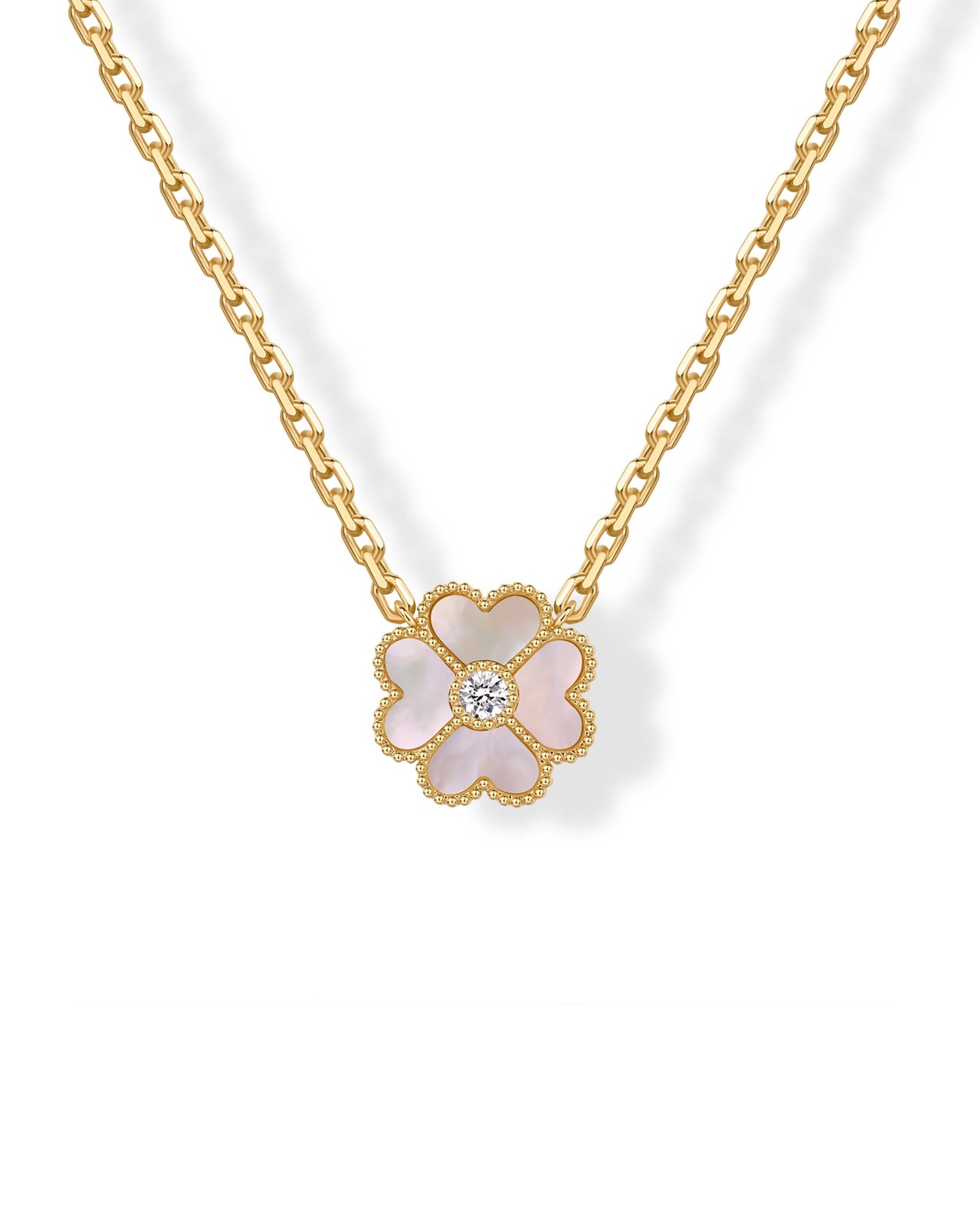 PAVOI 14K Yellow Gold Plated Clover Necklaces for Women – 16″+2″,