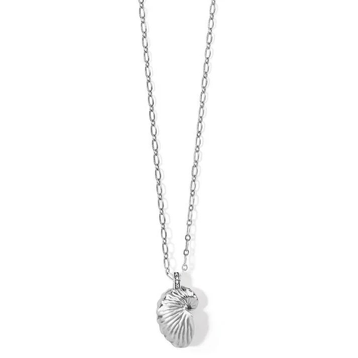 NWT Brighton Shells Around The World Silver & Crystal Snail Pendent Necklace $82