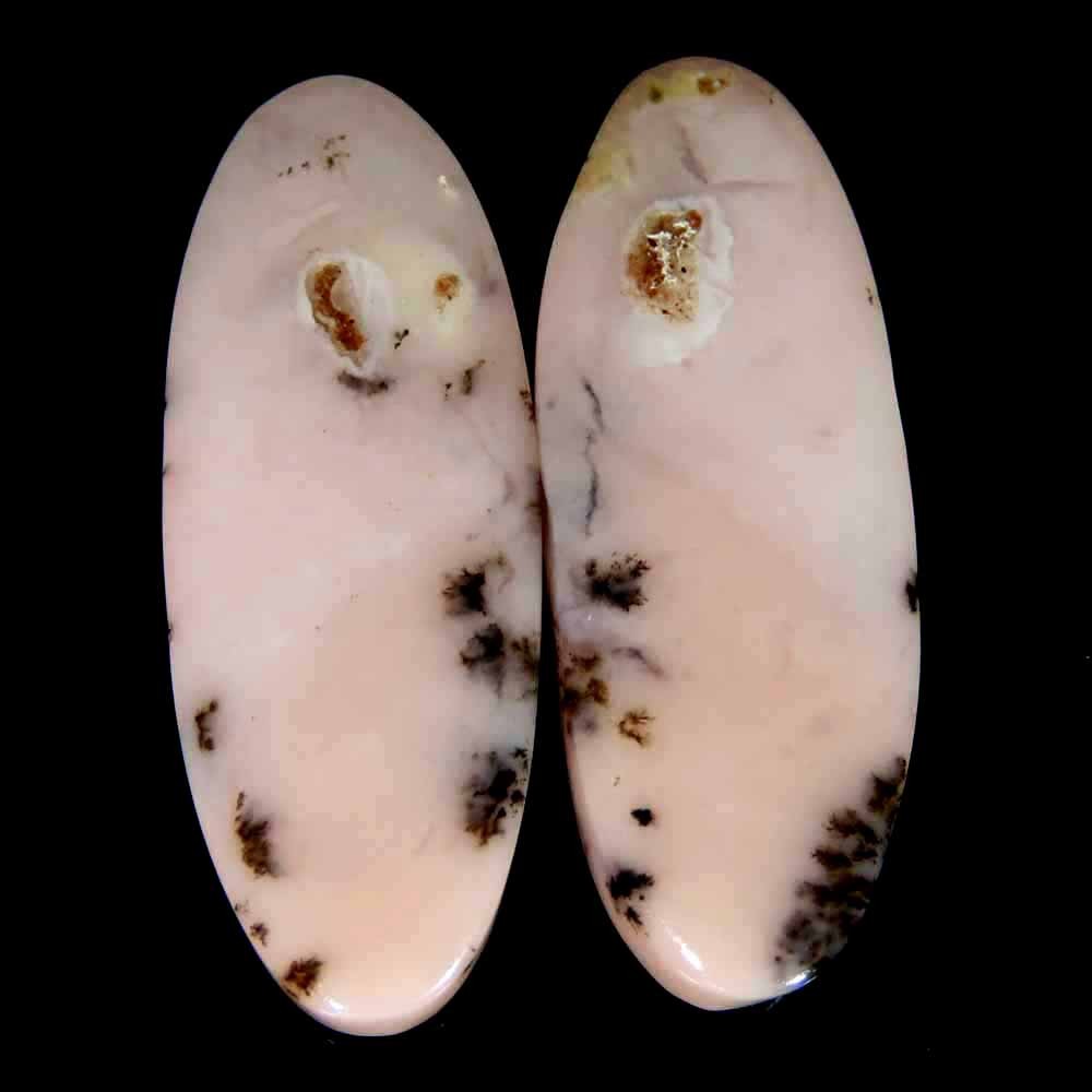 43.50Cts.100%Natural Rare Quality Pink Opal Pair Oval Cab 12x34x5mm Top Gemstone