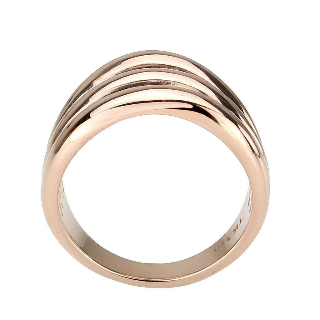 TK3799 – IP Rose Gold(Ion Plating) Stainless Steel Ring with NoStone in No Stone