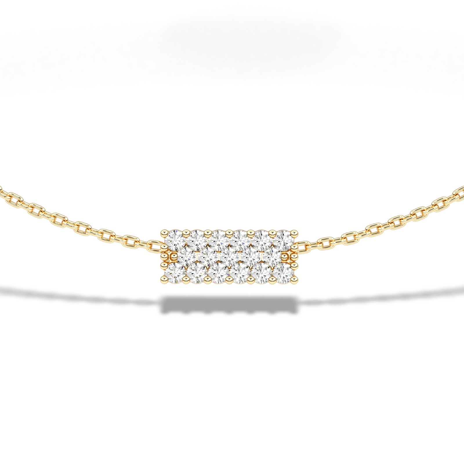 IGI Certified Round Cut Natural/Lab Grown Diamond Bar Necklace 10K 14K 18K Gold