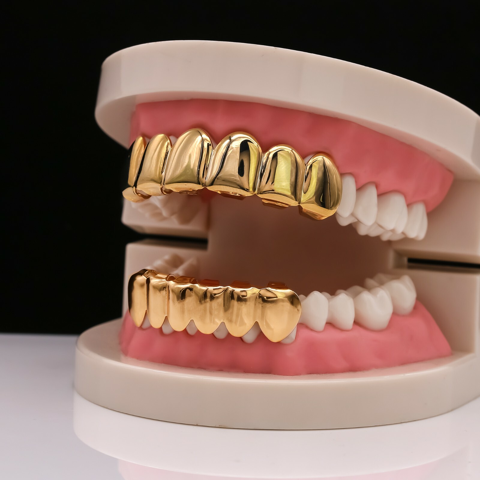 18K Gold Plated GRILLZ Top & Bottom Mouth Teeth Hip Hop Grill Hip Hop