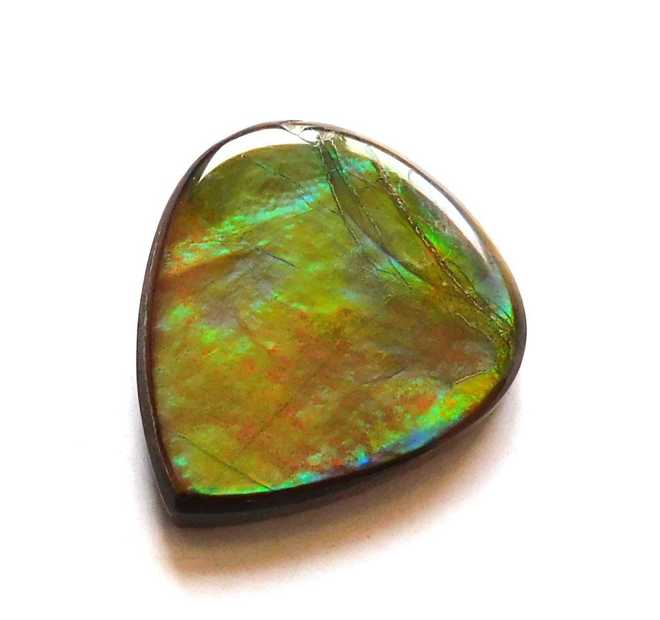 6.40 Ct Natural Canadian Ammolite Cabochon Loose Gemstone 15.6X13.8X3.2MM LR20