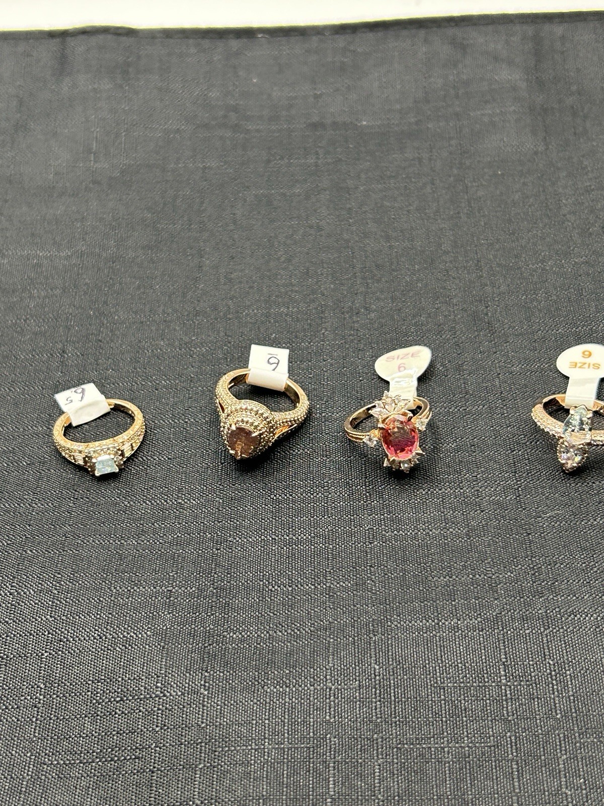 Ring Bomb Party Lot: Size 6 /6.5 Rose Gold Plated Cocktail Statement Stack 4pc