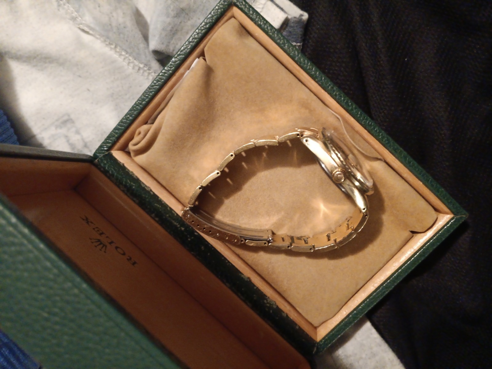 34mm Rolex Date 15505 With 1.2kt 14k Diamond Bezel/Gold Diamond Dial 14kcap Band