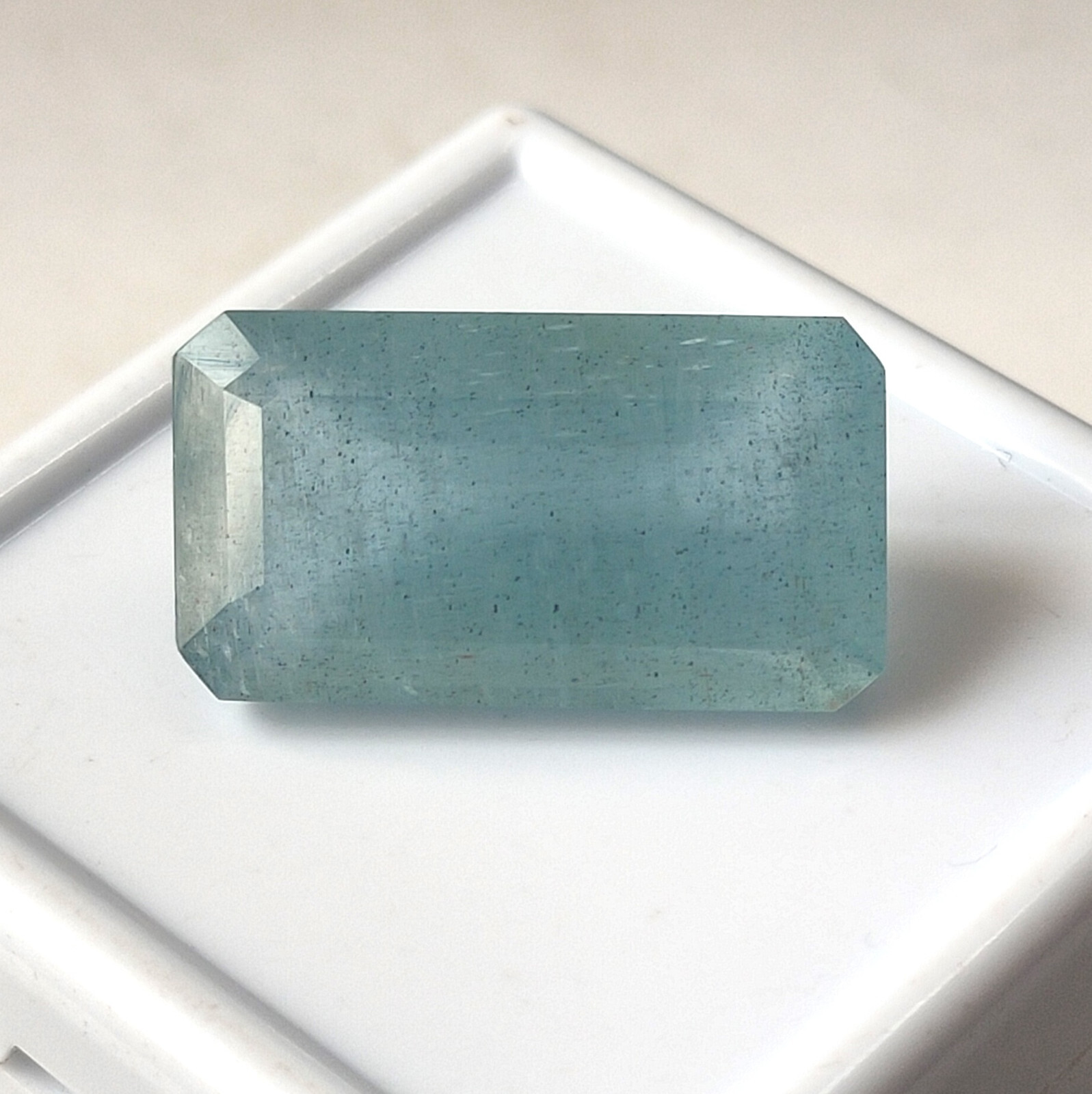 17.55 Carat Natural Aquamarine Blue 23X12.5 mm Rectangle Cut Faceted Gemstone