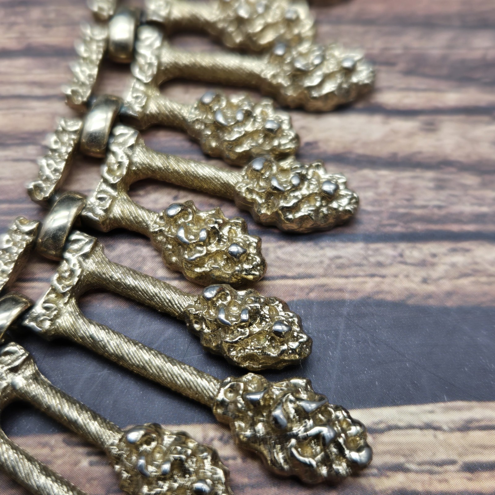 Monet Sunburst Spike Choker Collar Bib Necklace Gold Tone Vintage Egyptian Rev