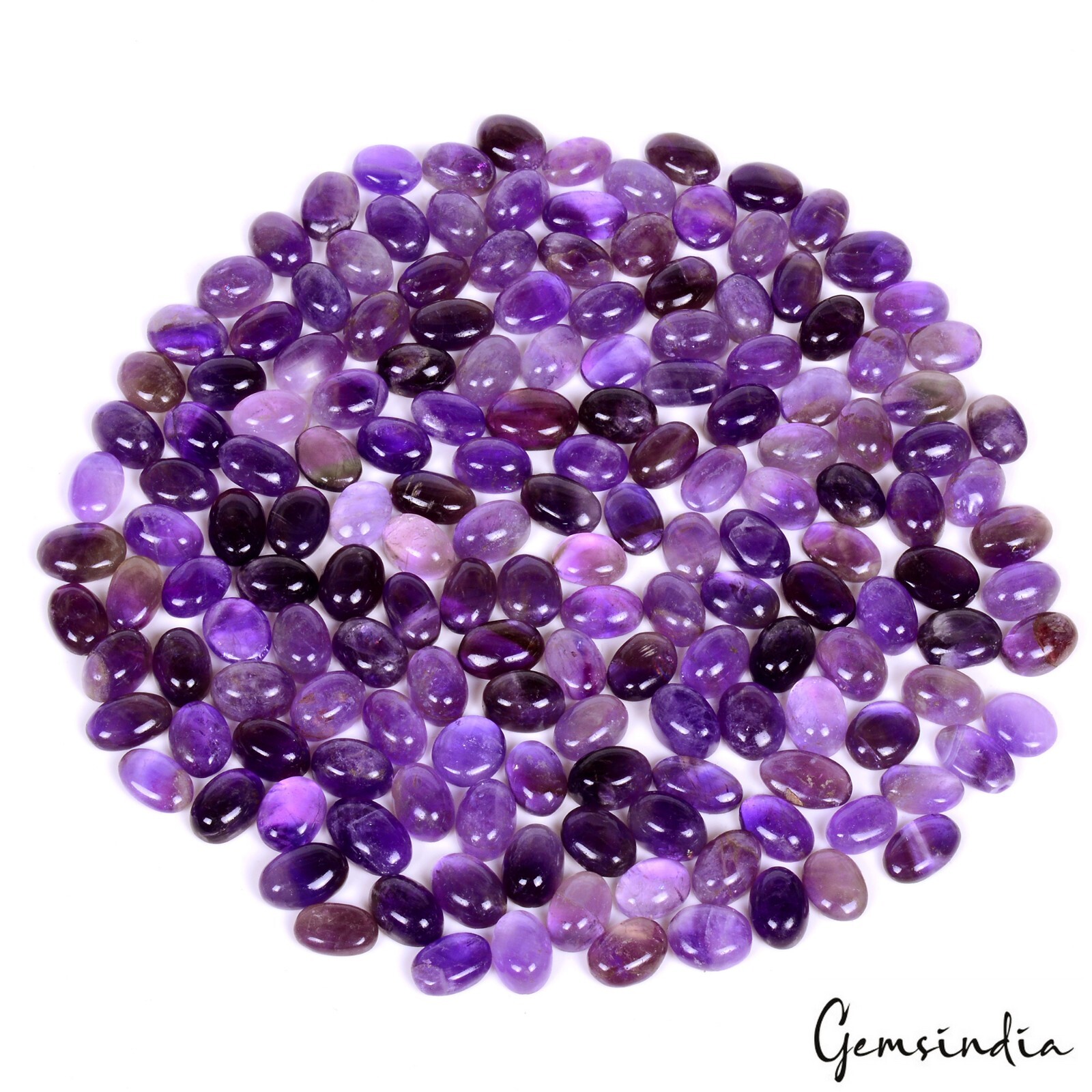165 Pcs Natural Rich Purple Amethyst Oval Cabochon Loose 12-16mm Gemstones1060Ct