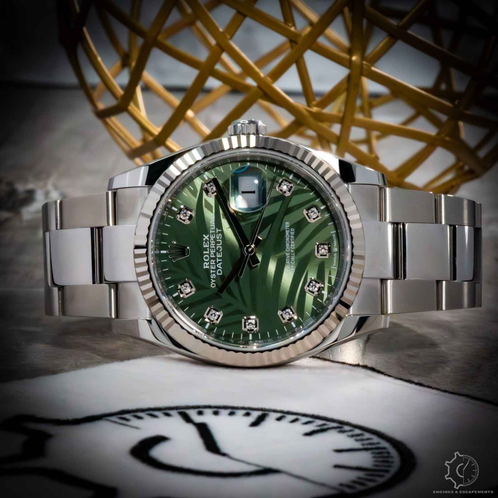 Rolex Datejust 36 126234 Green Palm Dial Oyster Bracelet Box & Papers