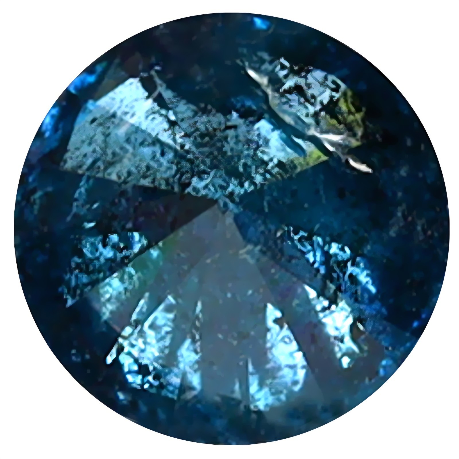 1.10ct Fancy Vivid BLUE DIAMOND Color Clarity I2 Top Spectacular Galaxy Pattern