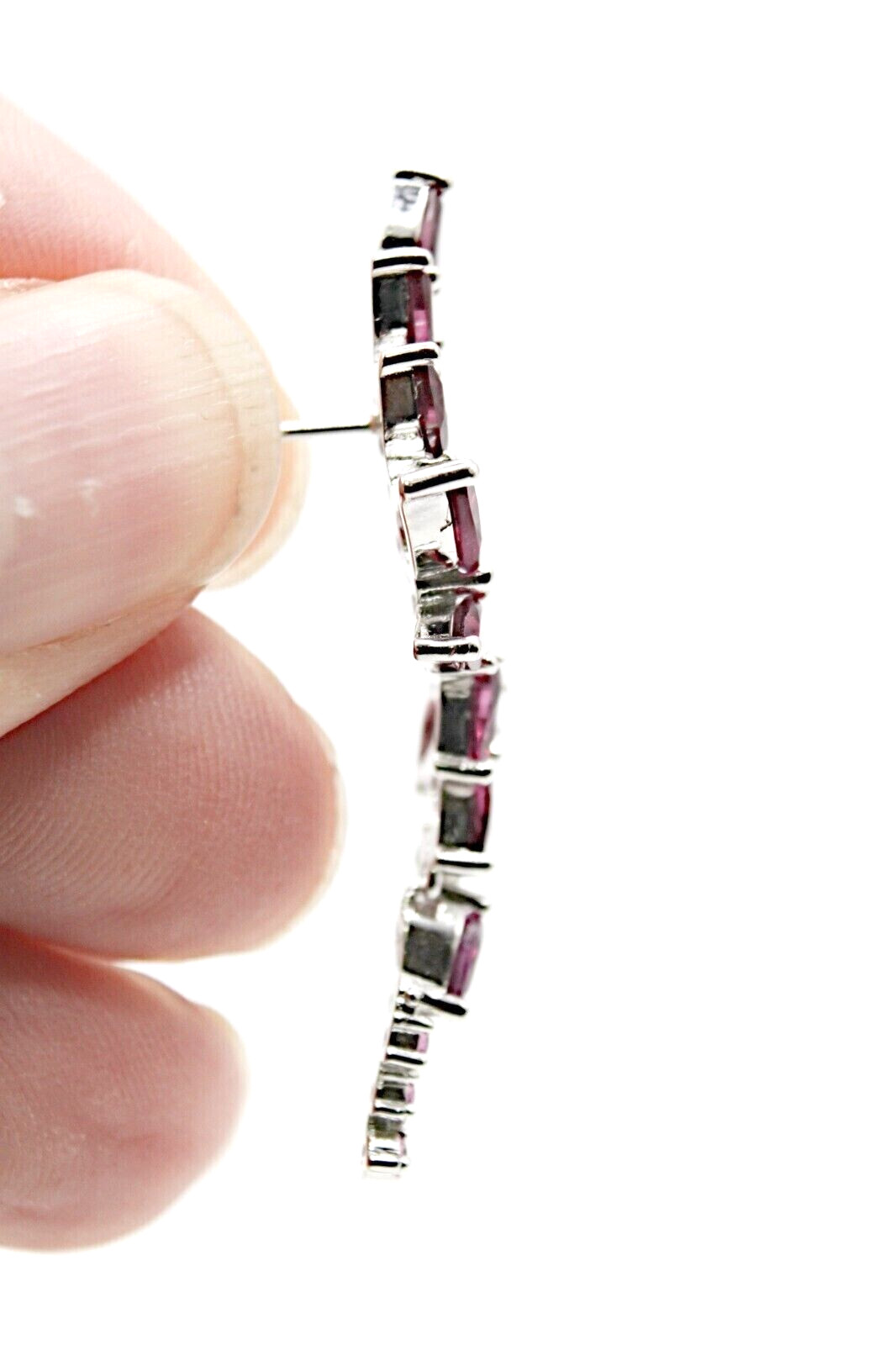 Silver Rhodolite Necklace Earrings Natural Gems Solid Sterling 17 to 19 Inch