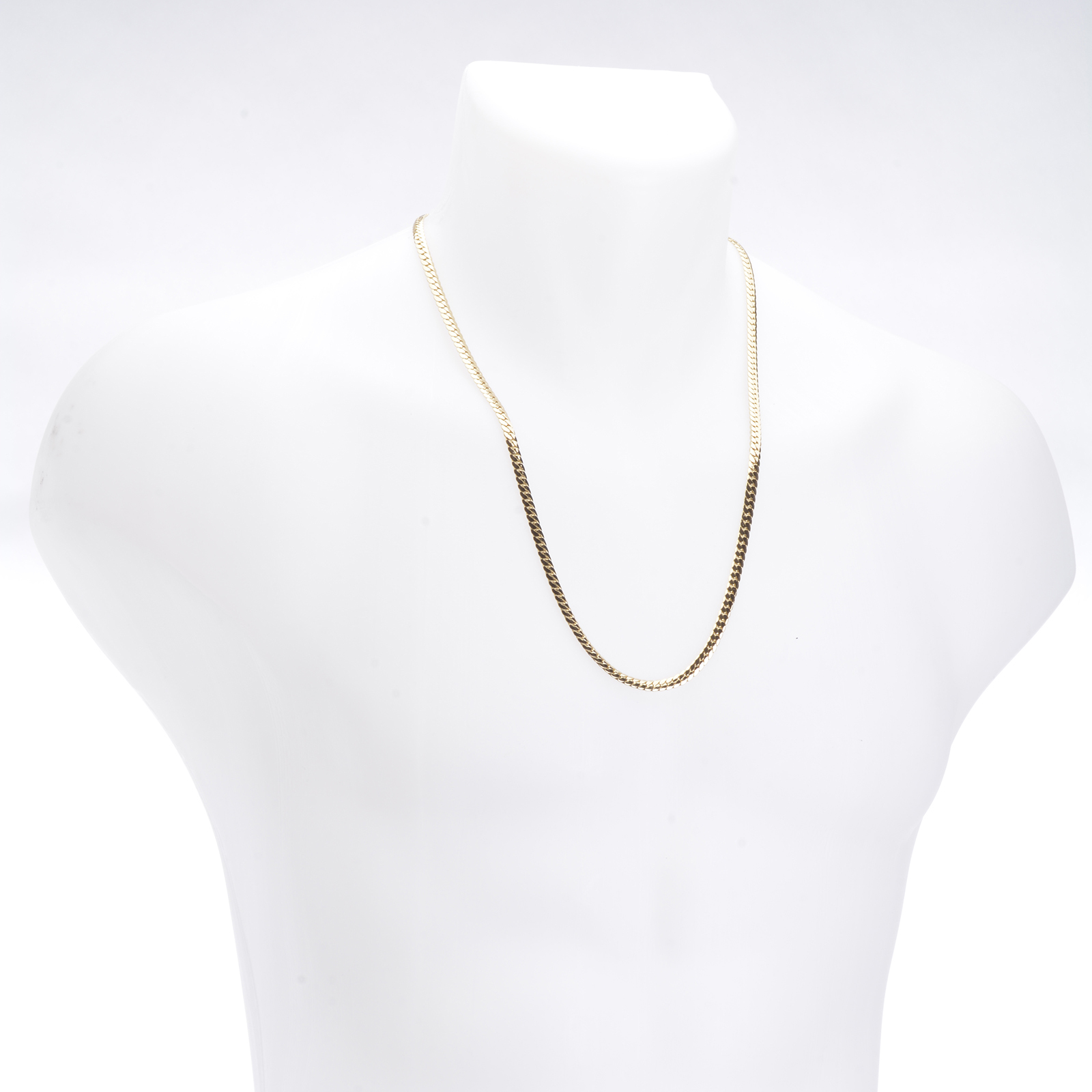 Men’s Cuban Link Chain Necklace Box Clasp Safety Lock 14K Gold Plated 6 mm / 26″
