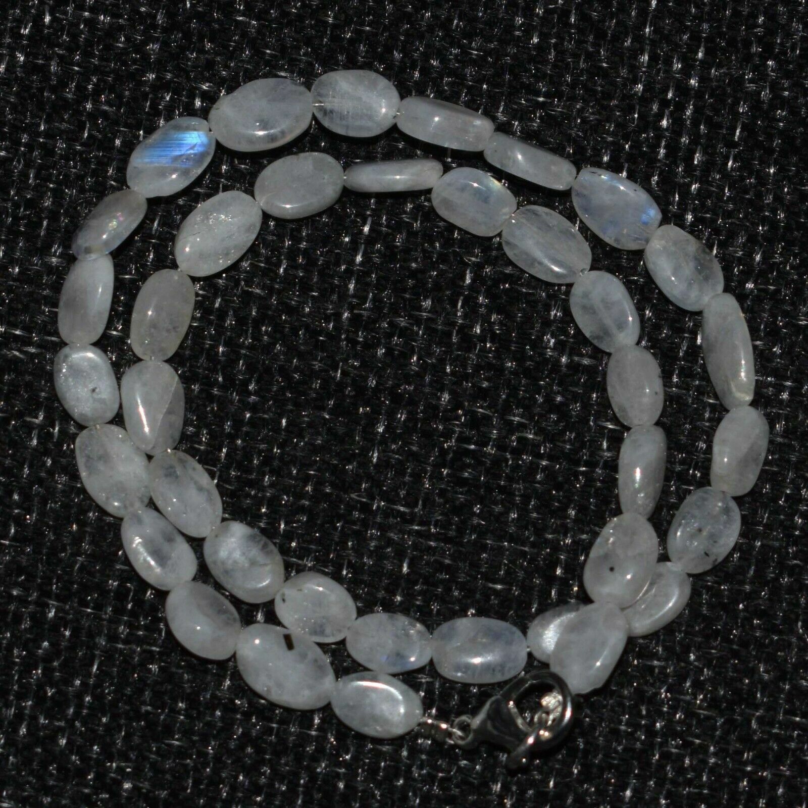 24″inch Necklace Natural Rainbow Moonstone Oval Smooth 6×9-7x10mm Beads
