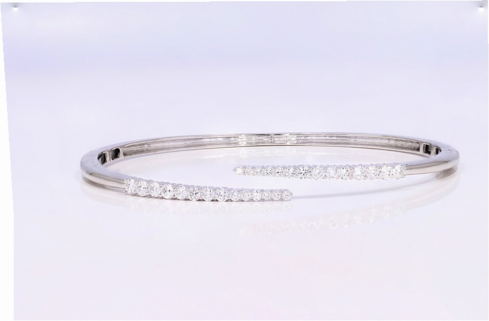 Clearance..! 1.00 CT Lab Grown Diamond Bangle in White Gold Plated 925 Silver