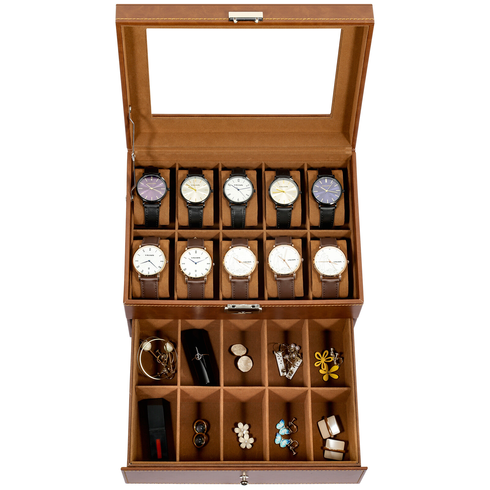 【Preloved】20 Slots Watch Box Watch Case PU Leather Jewelry Storage Display Case