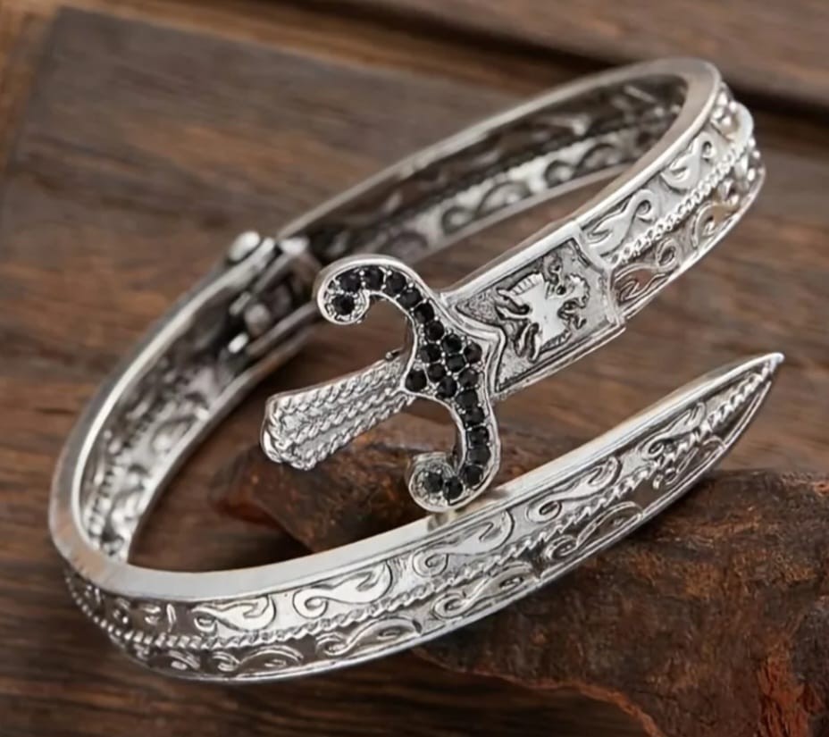 Punk Gothic Geometric Open Sword Bangle bracelet