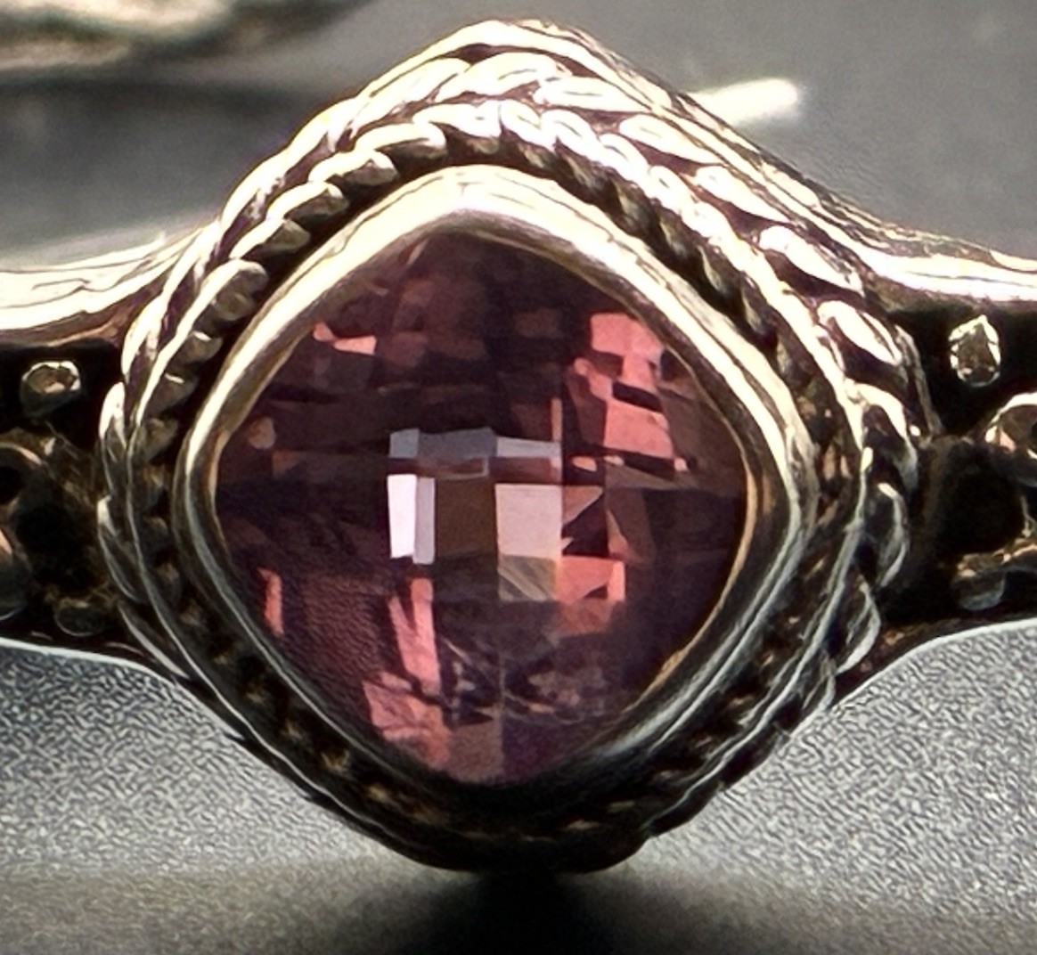Sarda Light Pink Lab Created Sapphire Sterling Silver Cuff Bracelet Size 7.25