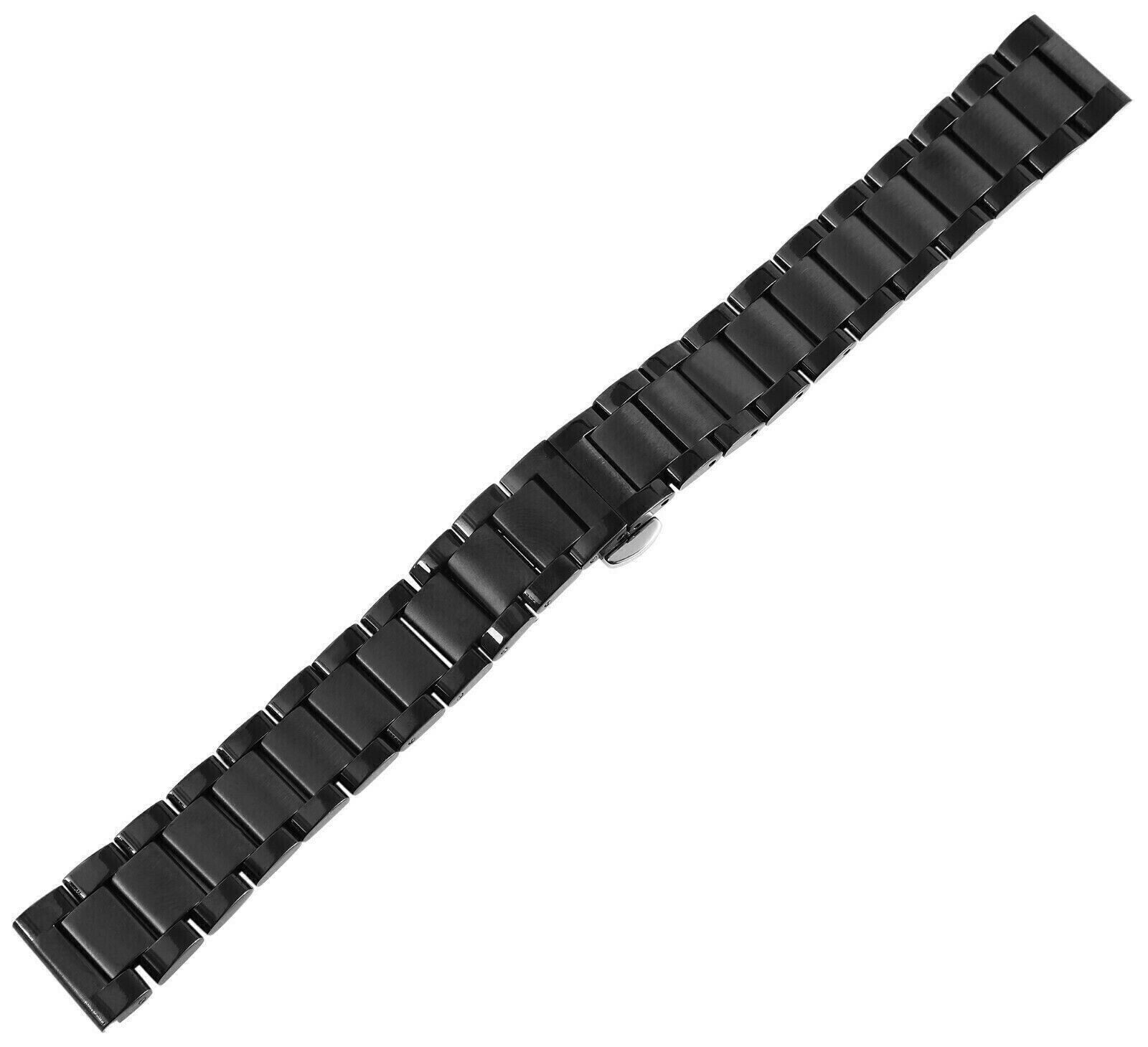 Ringed Watch Strap Stainless Steel 18 20 22 24 Brushed Black