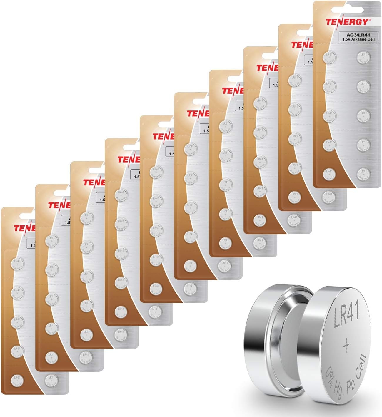 Tenergy 1.5 Volt Battery Button Cell LR41, ag3 Batteries Equivalent, Ideal for t