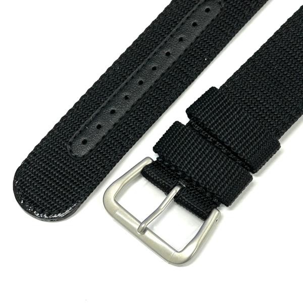 Seiko Watch Strap for 5 Sports SNZG15J 7S36-03J0 Black 22mm Nylon Fabric Band