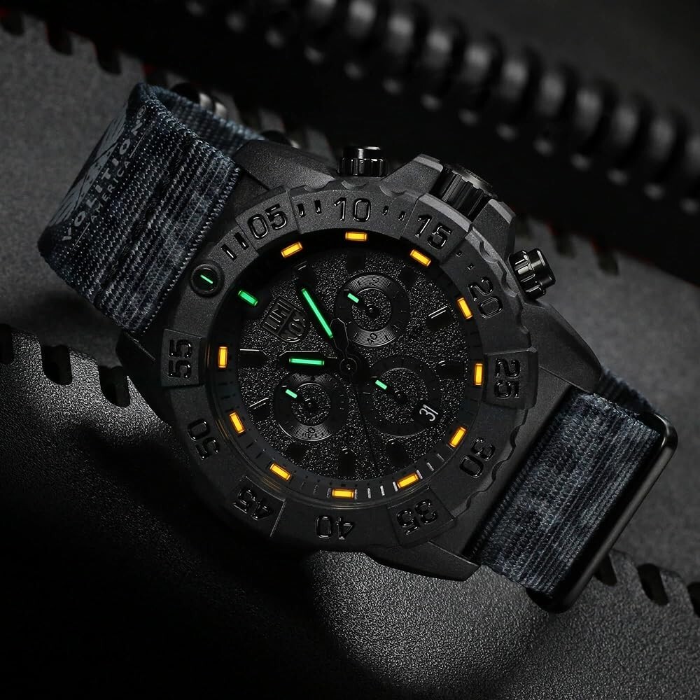 Luminox Men’s 45mm Volition Navy Seal Chronograph Black/Gray Camouflage Watch